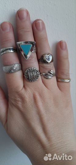 Серебряные женские кольца 95гг,винтаж