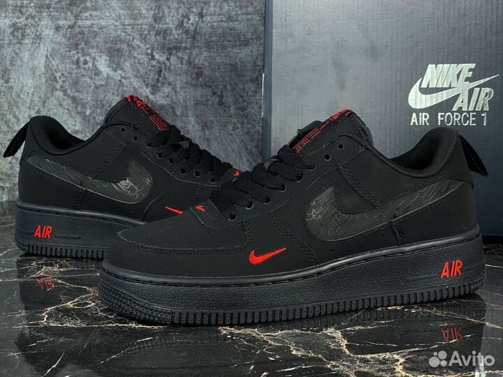 Nike Air Force 1 Low Multi-Swoosh Black Orange