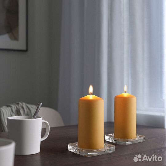 Dagligen IKEA 105.480.99 Свеча формовая без запаха 14 см. светло-желтая