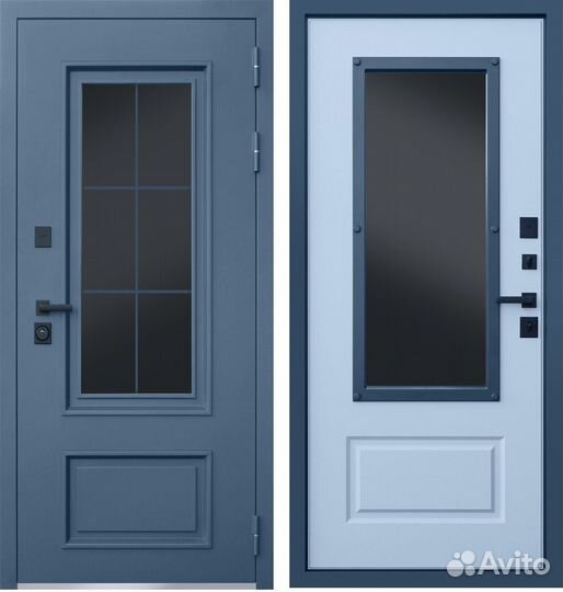 Дверь с терморазрывом с окном Аляска Грей