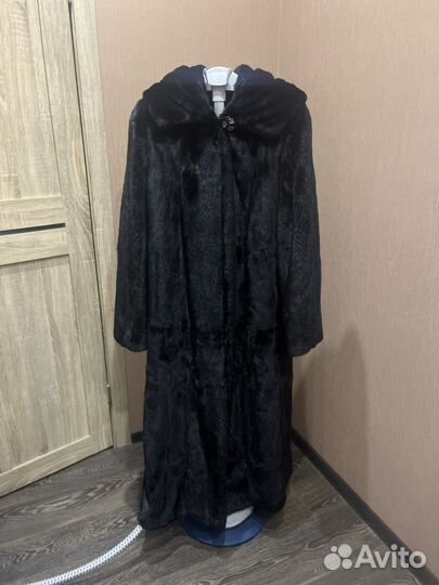 Шуба норковая с капюшоном