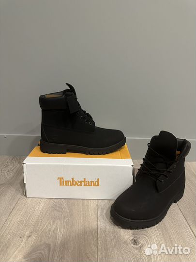 Ботинки черные Timberland мужские без меха