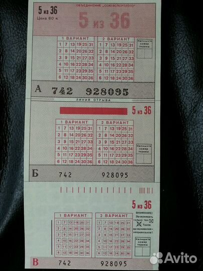 Лот из 10 билетов Спортлото Идея досуга кампании