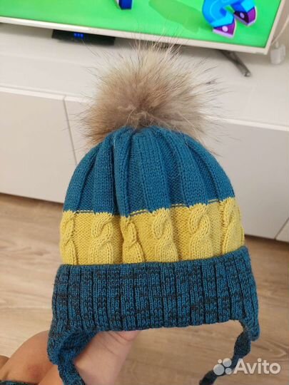 Шапка зимняя для мальчика 44-46