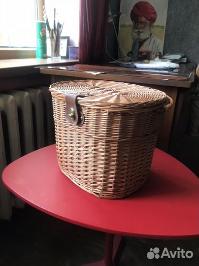 Корзина плетеная с крышкой для пикника