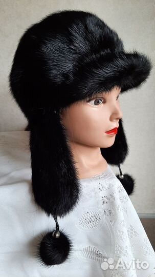 Шапка с ушанка. Норка. Новая. Качественный мех