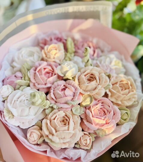 Зефирный букет зефир цветы