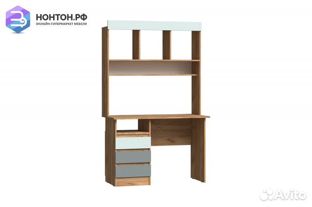 Стол письменный с надстройкой Челси Color мята / с