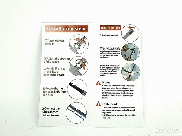 Лопата складная походная 9в1 с чехлом, новая