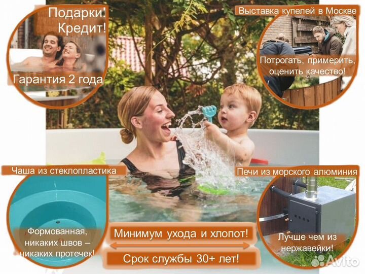 Композитная купель с джакузи и подсветкой I7674