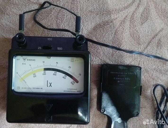 Прибор Люксметр Ю16 с фотоэлементом Ф102 в футляре