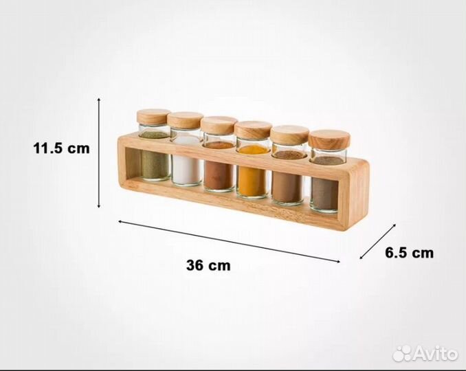 Набор баночек для специй на подставке 6шт