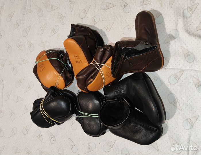 Махси кожаные носки с мехом (Натуральная кожа)