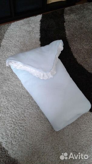 Выписной конверт для мальчика + кружевной уголок