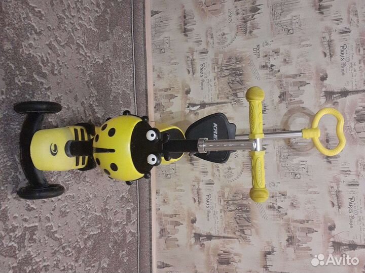 Самокат детский трехколесный с сиденьем