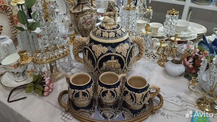 Винтаж: Крюшонница, 3 бокала Германия Marzi & Remy