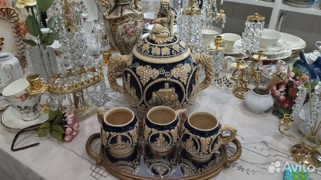 Винтаж: Крюшонница, 3 бокала Германия Marzi & Remy