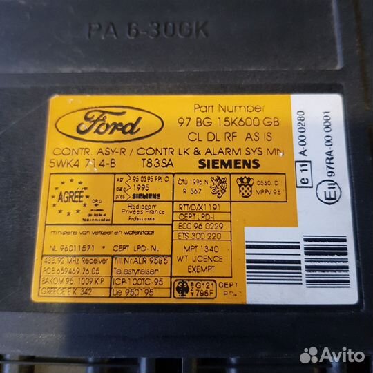 Блок комфорта Ford mondeo 2 97bg15k600gb