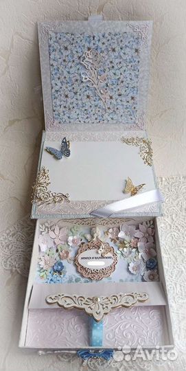 Свадебная открытка коробочка,подарок на свадьбу