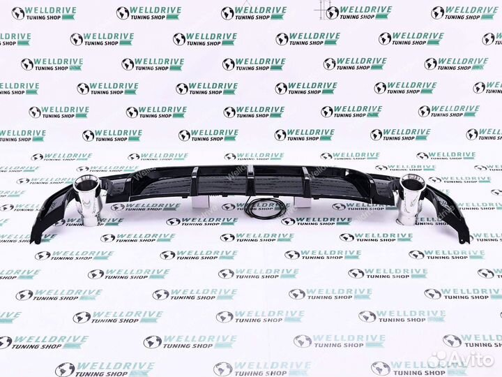 Диффузор BMW 4 G26 со стопом насадки 89 М хром