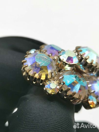 Брошь Чешское стекло Бижутерия СССР