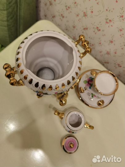 Самовар Гжель с чайником