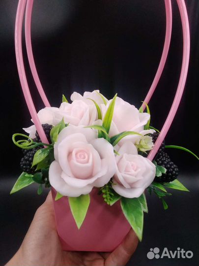 Букет из мыла розы