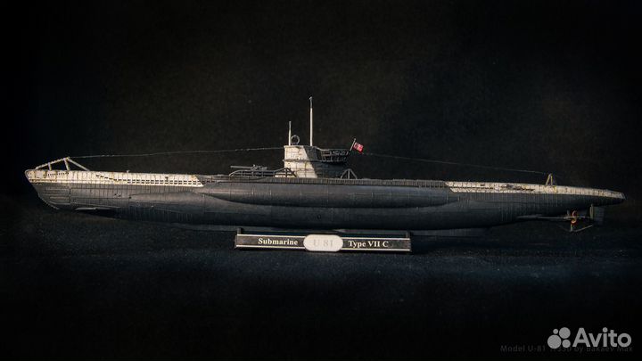 Модель немецкой подводной лодки viic U-81