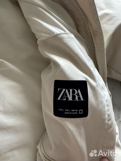 Пуховик zara белый