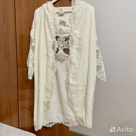 Турецкий набор для ванной Халат + полотенца 2шт