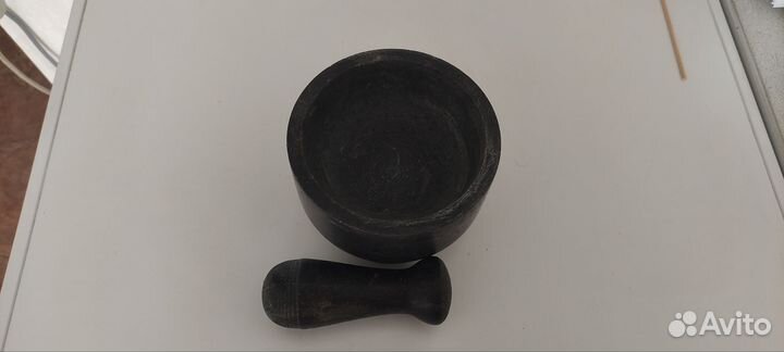 Ступка с пестиком Икеа Эдельстен черный мрамор