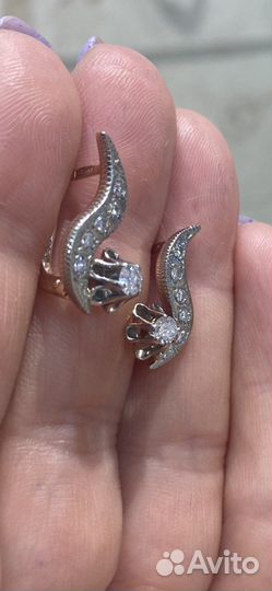Серьги СССР с бриллиантами