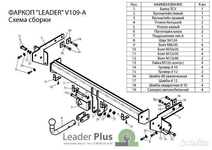 Фаркоп для Volkswagen Sharan