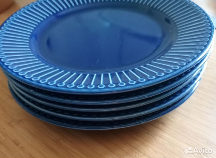 Стриммиг, тарелки синие IKEA, 3 шт