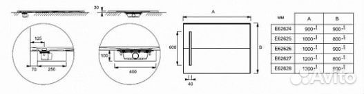 Душевой поддон Jacob Delafon Surface 120x80 E62627-SS2