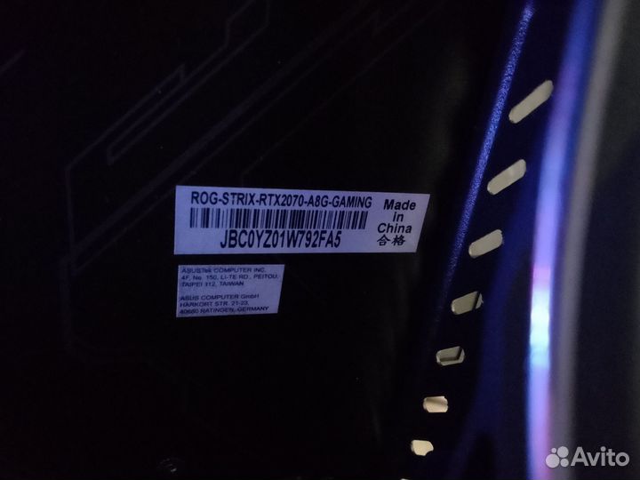 Видеокарта RTX 2070 Asus