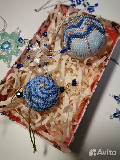 Новогодний ёлочный шарик ручной работы