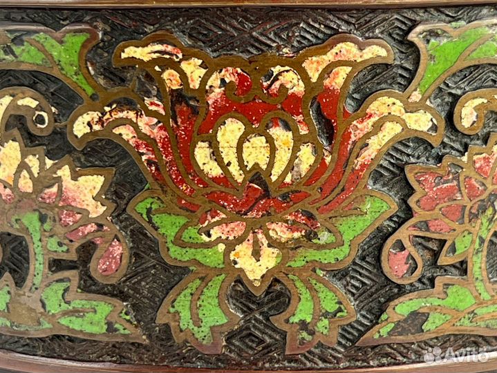 Антикварное кашпо, Япония, бронза, 1890-1930 гг