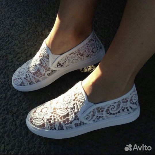 Мокасины лоферы летние кружево 37