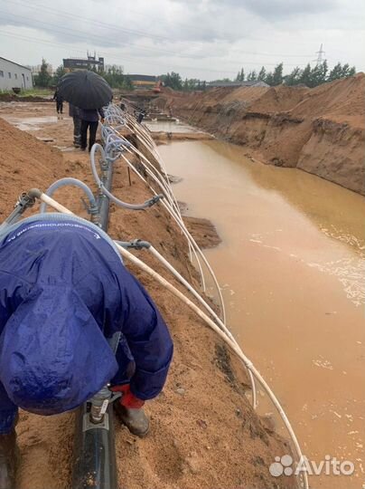 Водопонижение, осушение, откачка воды из котлована