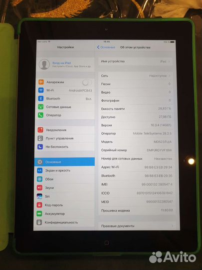 iPad 4 32gb WiFi+симка