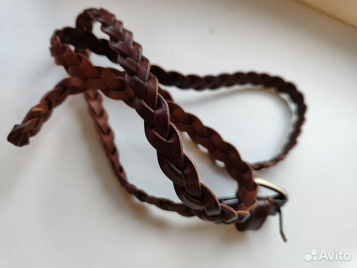 Ремень для сумки коричневый женский плетёный