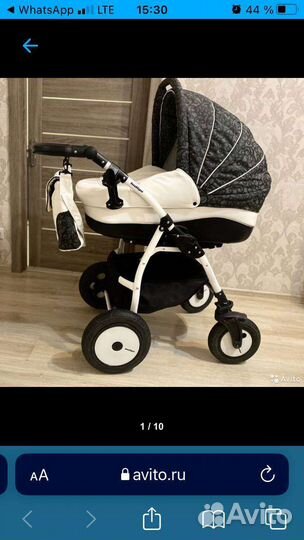 Коляска 2 в 1 indigo эко кожа