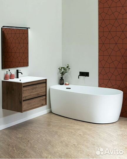 Тумба с раковиной Aquanet Lino дуб Веллингтон