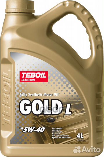 Teboil Gold L 5W-40 (4L) масло мот. синт API S