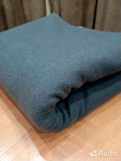 Отрез ткани драп 3х1,4 серо-синий