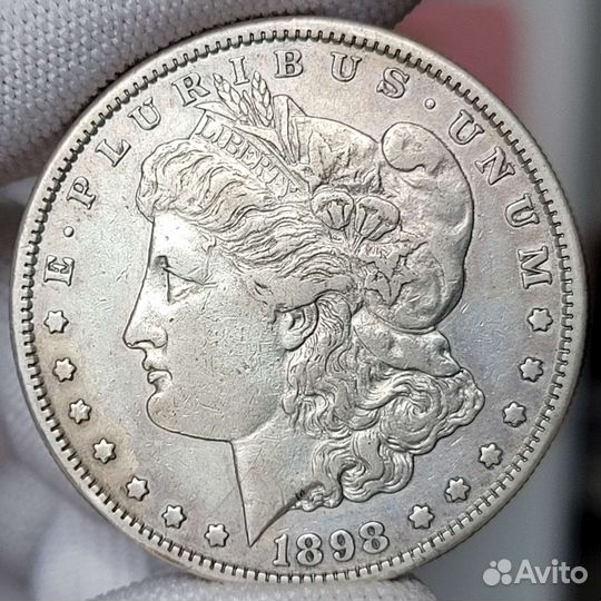 Монета Морган 1898 г. В коллекцию. Оригинал