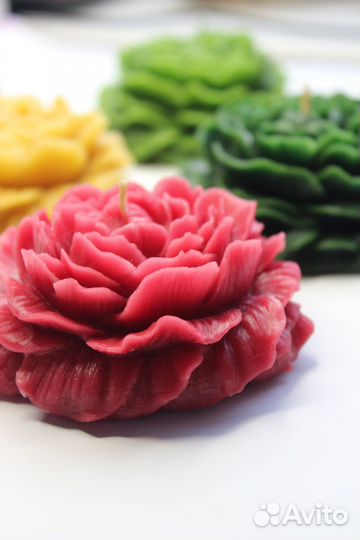 Свечи ручной работы. Пионы