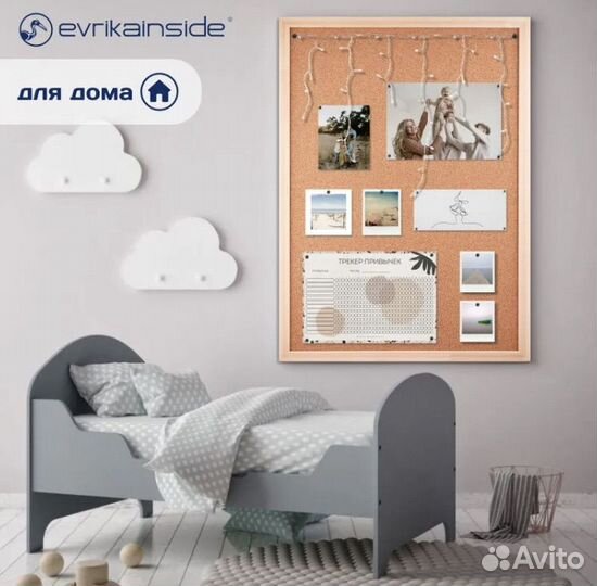 Доска пробковая Evrikainside 60 x 45 см