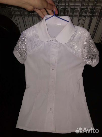Блузка для школы 134 2 штуки